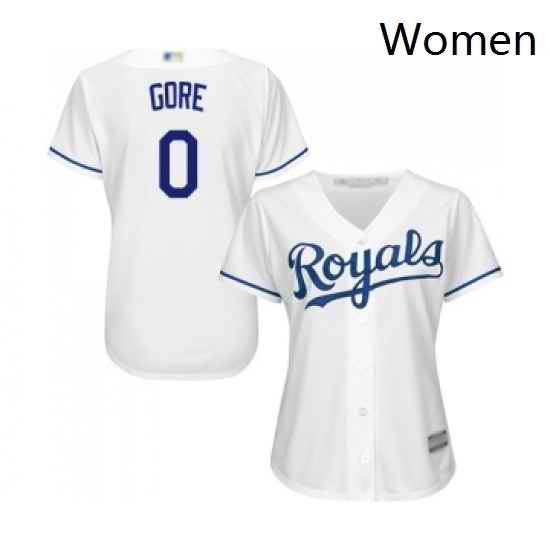 Womens Kansas City Royals 0 Terrance Gore Replica White Home Cool Base Baseball Jersey